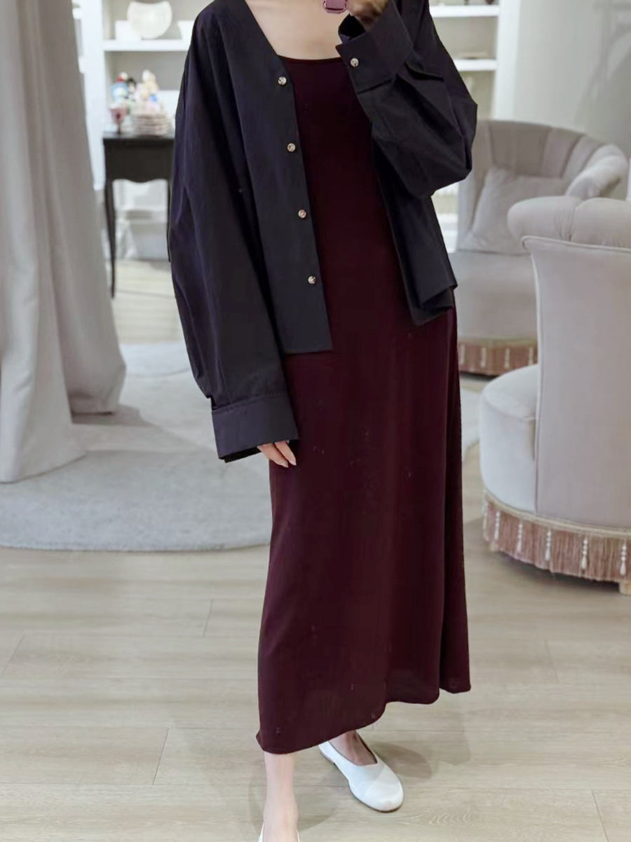Lounge Hour Silk-Wool Slip Dress