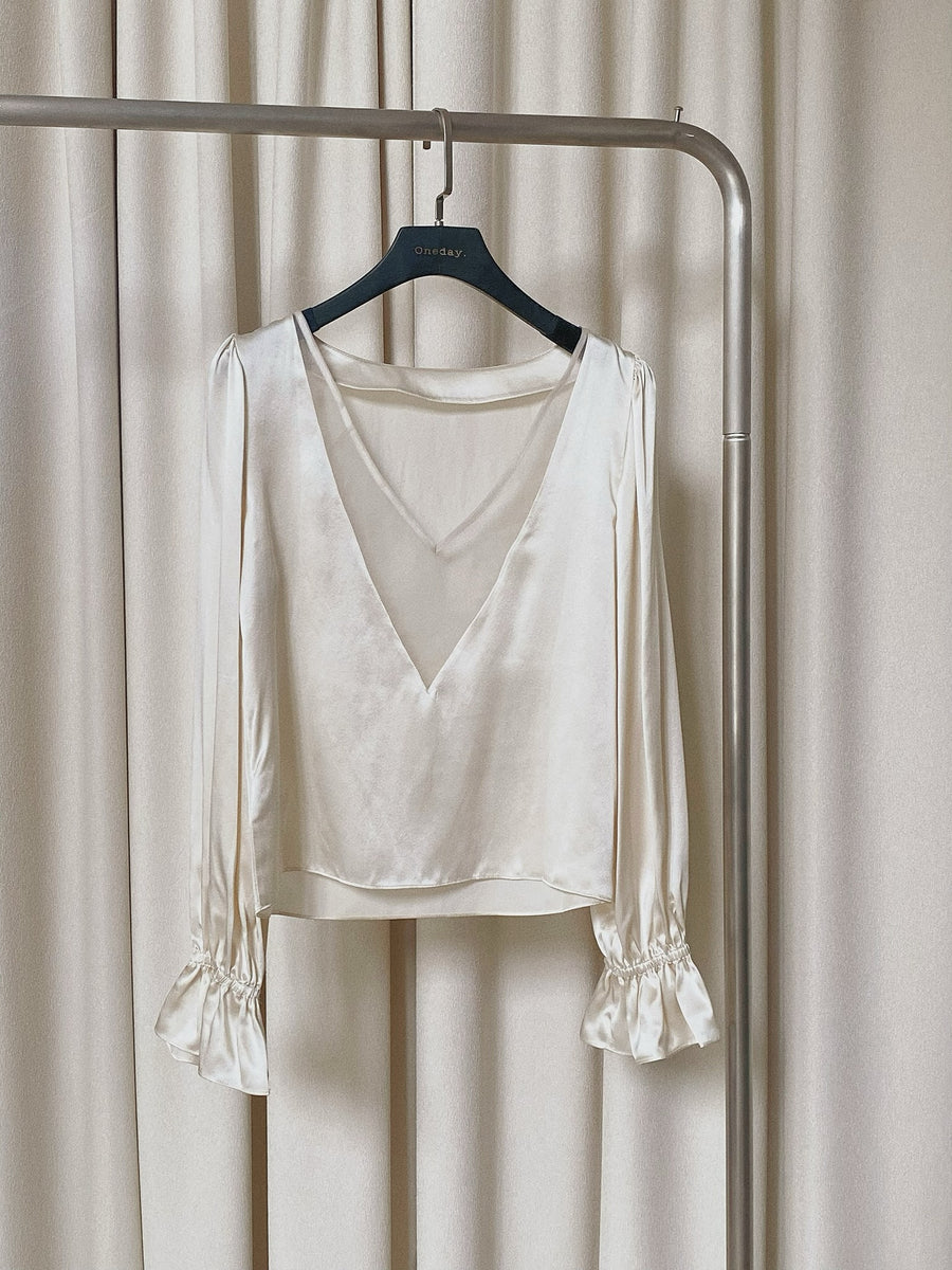 DOWNTON ABBEY Silk Long Sleeve Top