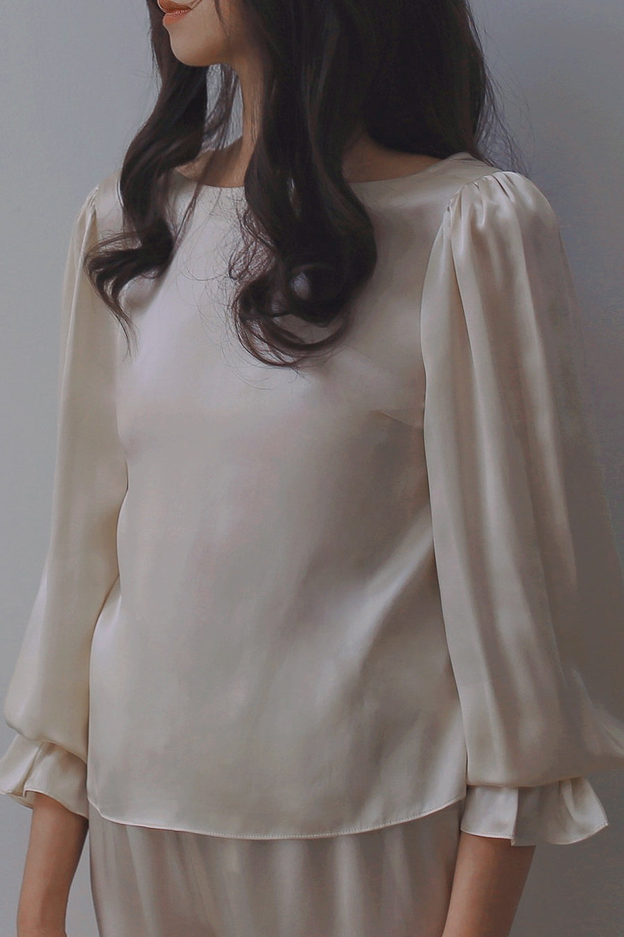 DOWNTON ABBEY Silk Long Sleeve Top