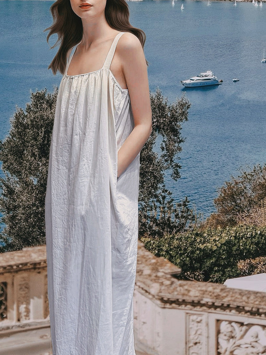 Riviera Pleated Strap Dress